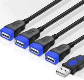 img 2 attached to ⚡ USB Splitter 1 to 4 - Andul USB 2.0 Y Splitter Charger Cable Power Cord Extension Hub Adapter for MacBook, Laptop, LED, etc. - Navy Blue