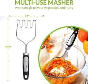 img 2 attached to Spring Chef - Essential Potato Masher Tool with Extended Handle, Effortless Stainless Steel Wire Head for Easy Cleaning, Includes Bonus Vegetable Peeler