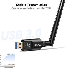 img 3 attached to 📶 QGOO USB Wifi адаптер 1200Mbps - Двухдиапазонный беспроводной сетевой usb адаптер 802.11ac с антенной высокого усиления 5dBi для настольного компьютера, Windows XP/Vista/7/8/10, Linux, Mac - USB 3.0