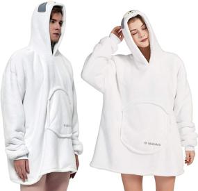img 4 attached to Oversized Animal Wearable Hoodie Blanket for Men and Women