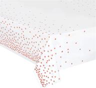🎉 hapray 4 pack plastic tablecloths: waterproof disposable table covers with rose gold dots - perfect for decorations, baby shower, birthday, wedding [54” x 108”] logo