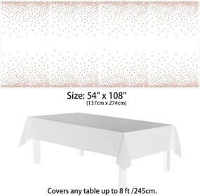 img 3 attached to 🎉 hapray 4 Pack Plastic Tablecloths: Waterproof Disposable Table Covers with Rose Gold Dots - Perfect for Decorations, Baby Shower, Birthday, Wedding [54” x 108”]