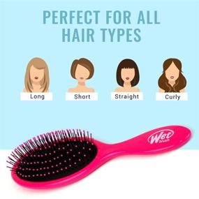 img 1 attached to Wet Brush Original and Mini Hair Brush - Pink and Purple - Ultra-soft IntelliFlex Bristles - Travel Size Brush Effortlessly Detangles All Hair Types - For Women, Men, Wet and Dry Hair