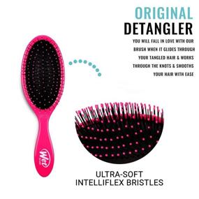img 2 attached to Wet Brush Original and Mini Hair Brush - Pink and Purple - Ultra-soft IntelliFlex Bristles - Travel Size Brush Effortlessly Detangles All Hair Types - For Women, Men, Wet and Dry Hair