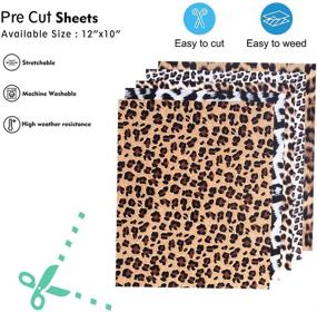 img 3 attached to 🔥 Cheetah Print Heat Transfer Vinyl Bundle, Iron-on Vinyl 12"x10" HTV Vinyl Easy to Weed and Apply for DIY T-Shirts, Assorted Color Pack of 10 Sheets