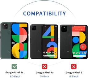 img 3 attached to 📱 Премиум 2+2+1 комплект для Google Pixel 5a 6,3 дюйма 2021 года: Защитное стекло для экрана + защита камеры с кольцом для пальца и подставкой для кикстартера | Совместим с чехлом | Ультратонкий