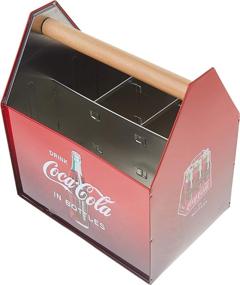 img 2 attached to 🥤 Coca Cola Galvanized Tin Utensil Caddy with Handle, Red - The Tin Box Company