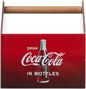 img 3 attached to 🥤 Coca Cola Galvanized Tin Utensil Caddy with Handle, Red - The Tin Box Company