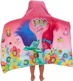 img 3 attached to Fun and Cozy Trolls Hooded Towel Wrap for Kids - 24 in x 50 in