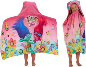 img 4 attached to Fun and Cozy Trolls Hooded Towel Wrap for Kids - 24 in x 50 in