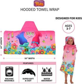 img 1 attached to Fun and Cozy Trolls Hooded Towel Wrap for Kids - 24 in x 50 in