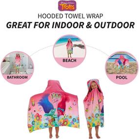 img 2 attached to Fun and Cozy Trolls Hooded Towel Wrap for Kids - 24 in x 50 in