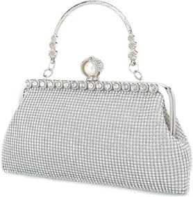 img 2 attached to Silver Clutch Evening Clutches Handbags Women's Handbags & Wallets in Clutches & Evening Bags