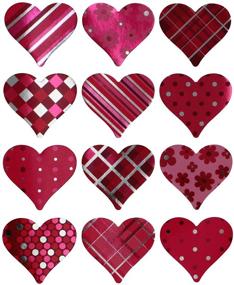 img 4 attached to 💖 Assorted Metallic Heart Stickers - 120 Pack with Stars, Dots, and Butterflies in Royal Green, Red, and Pink