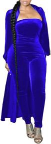 img 3 attached to Remelon Cardigan Shoulder Jumpsuits Clubwear Women's Clothing