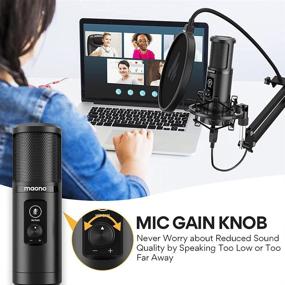 img 2 attached to 🎙️ MAONO AU-PM421 USB Microphone: One-Touch Mute, Gain Knob, and Professional Condenser for Podcasting, Recording, Gaming, Live Streaming, YouTube, Skype, Zoom