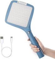 powerful mafiti electric fly swatter: rechargeable mosquito zapper bug zapper racket for indoor/outdoor use - blue logo