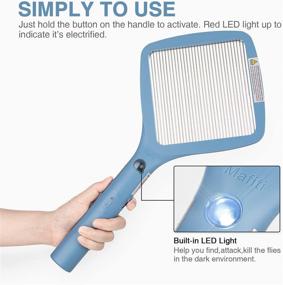 img 2 attached to Powerful Mafiti Electric Fly Swatter: Rechargeable Mosquito Zapper Bug Zapper Racket for Indoor/Outdoor Use - Blue