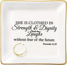 img 4 attached to 🙏 JoycuFF Inspirational Trinket Dish – Unique Christian Gifts for Women: Ring Holder, Jewelry, and Decorative Home Accent