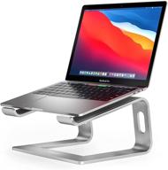 📱 nulaxy aluminum laptop stand - ergonomic detachable laptop riser stand and notebook holder for macbook air pro, dell xps, hp, lenovo, and more 10-16” laptops - silver logo