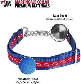 img 1 attached to 🐶 Tuff Pupper Martingale Collar for Dogs: Ideal Training Tool, Non-Pulling Dog Collar with Adjustable Gentle Nylon &amp; Steel Chain, Optimized Sizing for All Breeds