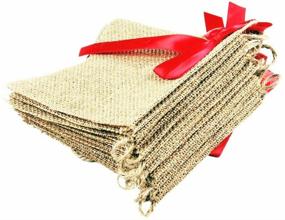 img 2 attached to GOER 20 Pcs DIY Natural Burlap Banners: Perfect Decoration for Easter, Thanksgiving, Graduation, Birthday, Wedding, Baby Shower - 16.5ft - Includes 2 Bow Ribbons