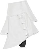 director's showcase snap spats (white, medium) - high-quality footwear for performers, size medium logo
