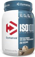 🍪 dymatize iso100 hydrolyzed protein powder - 100% whey isolate protein (25g) + 5.5g bcaas - gluten free, fast absorbing, easy digesting - cookies and cream flavor - 1.6 pound logo