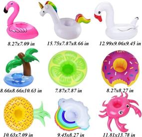 img 3 attached to Fun and Quirky IShyan Inflatable Flamingo Coasters for Pool Party Drinks