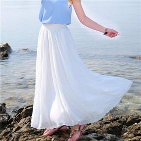 img 1 attached to 👗 Shop the Latest Collection: Joukavor Women's Chiffon Length Skirts - Trendy Women's Clothing