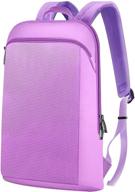 zinz slim and expandable 15 15.6 🎒 16 inch laptop backpack: anti-theft, usb port, multipurpose, purple logo