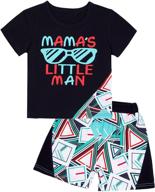 👶 adorable baby boy clothes: letter print outfits - short sleeve + short pants 2pcs sets logo