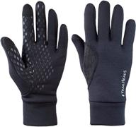 🏃 enhance your running experience with trailheads men’s black touchscreen gloves - power stretch & lightweight logo