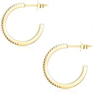 stylish and lightweight finefey large open hoop earrings 👛 for women and girls - hypoallergenic hoops in trendy design logo