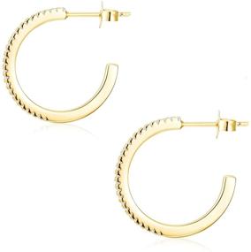 img 3 attached to Stylish and Lightweight FINEFEY Large Open Hoop Earrings 👛 for Women and Girls - Hypoallergenic Hoops in Trendy Design