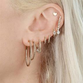 img 1 attached to Stylish and Lightweight FINEFEY Large Open Hoop Earrings 👛 for Women and Girls - Hypoallergenic Hoops in Trendy Design