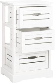 img 2 attached to 🏺 Safavieh American Homes Collection Samara Cream 3-Drawer Distressed Cabinet