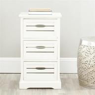 🏺 safavieh american homes collection samara cream 3-drawer distressed cabinet логотип