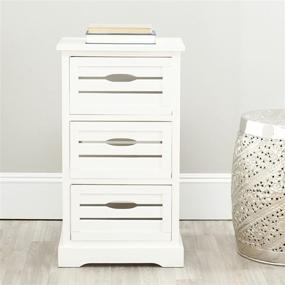 img 4 attached to 🏺 Safavieh American Homes Collection Samara Cream 3-Drawer Distressed Cabinet