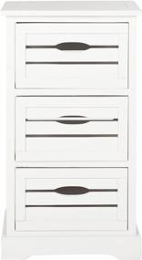 img 3 attached to 🏺 Safavieh American Homes Collection Samara Cream 3-Drawer Distressed Cabinet