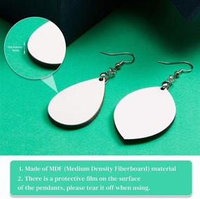 img 1 attached to 🔥 Sublimation Earring Blanks with Heat Transfer Wire Hooks - 24 Pieces | Unfinished Wood Teardrop Earring Pendant Set for DIY Jewelry Making and Crafts