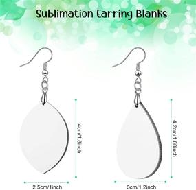 img 3 attached to 🔥 Sublimation Earring Blanks with Heat Transfer Wire Hooks - 24 Pieces | Unfinished Wood Teardrop Earring Pendant Set for DIY Jewelry Making and Crafts