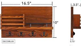 img 2 attached to 🔑 DECORLUX Rustic Wooden Key Holder and Mail Sorter for Wall – Wall Mounted Organizer with 4 Key Hooks and Decorative Appeal