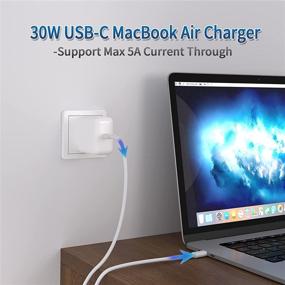 img 3 attached to 🔌 30W USB C Charger for iPad Pro 12.9, 11" (2021/2020/2018), New Air 4, Mac Book Air 13" & 12", Power Adapter + 8FT Charging Cable