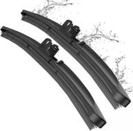upgraded meto t6 silicone windshield wiper blades, 22 and 22 inches (pack of 2) logo