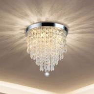 depuley mini crystal chandelier: modern 4-light pendant flush mount ceiling light for elegant bedroom, hallway, kitchen, living room, bar логотип