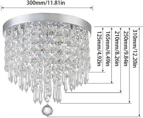 img 2 attached to Depuley Mini Crystal Chandelier: Modern 4-Light Pendant Flush Mount Ceiling Light for Elegant Bedroom, Hallway, Kitchen, Living Room, Bar