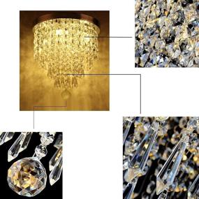 img 1 attached to Depuley Mini Crystal Chandelier: Modern 4-Light Pendant Flush Mount Ceiling Light for Elegant Bedroom, Hallway, Kitchen, Living Room, Bar