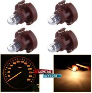 🔆 cciyu pack of 4 replacement warm white t3 neo wedge halogen bulbs 12v for dash a/c climate control instrument cluster panel dashboard gauges light logo