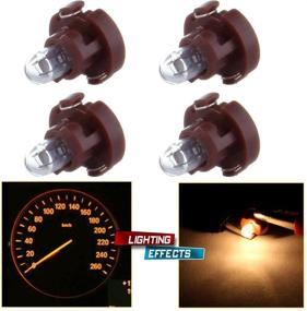 img 4 attached to 🔆 cciyu Pack of 4 Replacement Warm White T3 Neo Wedge Halogen Bulbs 12V for Dash A/C Climate Control Instrument Cluster Panel Dashboard Gauges Light